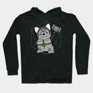 D20 Frenchie Fighter | Barbarian | French Bulldog | Fantasy Art | DND Dogs Hoodie